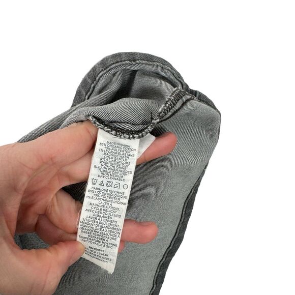 Prana Aubrey Denim Skirt Grey Charcoal Wash Modest Button Fly Womens 10 - Picture 6 of 7